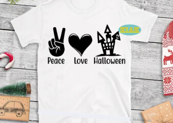 Peace Love Halloween Svg, Peace Svg, Love Svg, Halloween Svg, Halloween Party, Halloween Png, Pumpkin Svg, Witch Svg, Ghost Svg, Spooky, Hocus Pocus Svg, Trick or Treat Svg, Stay Spooky, t shirt illustration
