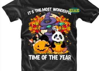 It’s The Most Wonderful Time Of The Year t shirt designs, Halloween Design, Halloween Svg, Halloween Party, Halloween Png, Pumpkin Svg, Halloween vector, Witch Svg, Autumn leaves t shirt Designs,