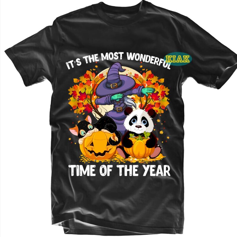 It's The Most Wonderful Time Of The Year t shirt designs, Halloween Design, Halloween Svg, Halloween Party, Halloween Png, Pumpkin Svg, Halloween vector, Witch Svg, Autumn leaves t shirt Designs,