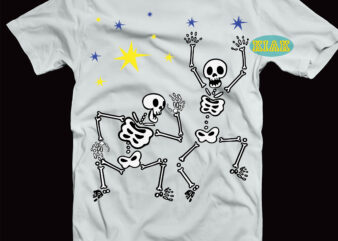 Skeletons Dancing on Halloween Night Svg, Dancing Skeleton Svg, Skeletons Happy Halloween Svg, Skeleton Halloween Svg, Dancing Halloween Svg, Skeletons Dance Svg, Funny Skeletons dancing SVG, Skeletons Dancing Svg, Skeleton t shirt template vector