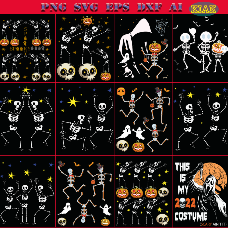 Skeletons Dancing Halloween SVG 13 Bundle, Skeletons Dancing SVG Bundle, Bundle Halloween t shirt template, Bundle Halloween, Bundles Halloween SVG, Halloween bundle, Halloween bundles, Halloween SVG Bundle, T shirt Design