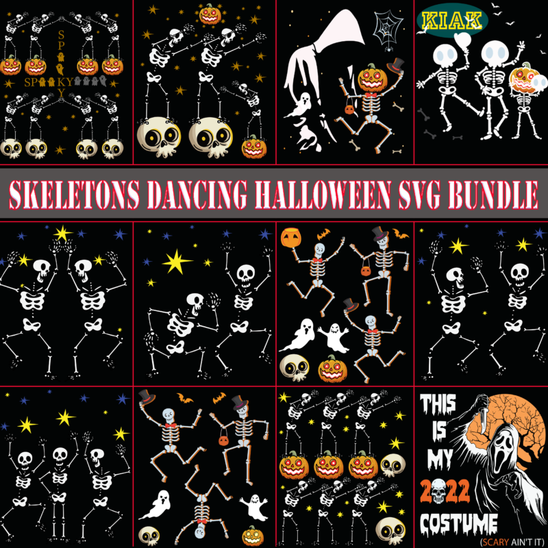 Skeletons Dancing Halloween SVG 13 Bundle, Skeletons Dancing SVG Bundle, Bundle Halloween t shirt template, Bundle Halloween, Bundles Halloween SVG, Halloween bundle, Halloween bundles, Halloween SVG Bundle, T shirt Design