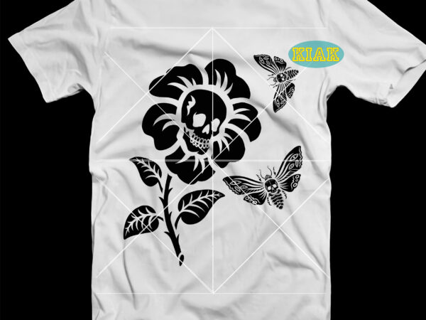 Scary flowers and butterflies for women on halloween svg, flowers for women on halloween svg, flower svg, horror flower, scary flower, skulls in flowers svg, butterfly, horror butterfly, scary butterfly, t shirt template vector