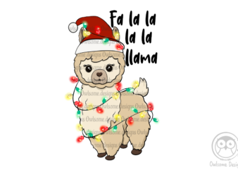 Llama Christmas Sublimation t shirt vector graphic
