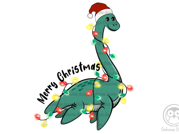 Lochness monster christmas sublimation t shirt vector graphic