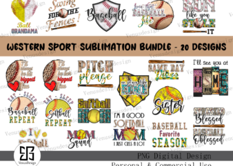Western Sport Sublimation Bundle – 20 Designs