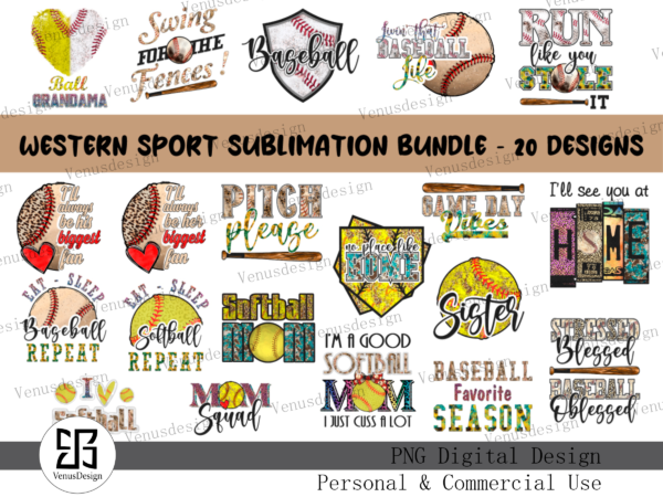 Western sport sublimation bundle – 20 designs