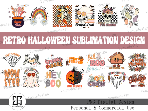 Retro halloween sublimation design