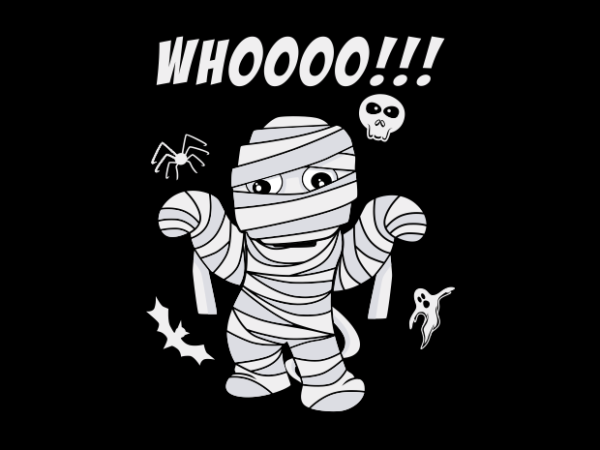 Mummy cartoon draw t shirt designs for sale