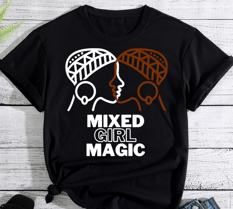 Mixed Girl Magic Cute Gift for Biracial Girls Buy tshirt designs