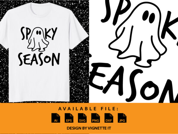 Spooky season halloween ghost witch boo scary shirt print template t shirt template vector
