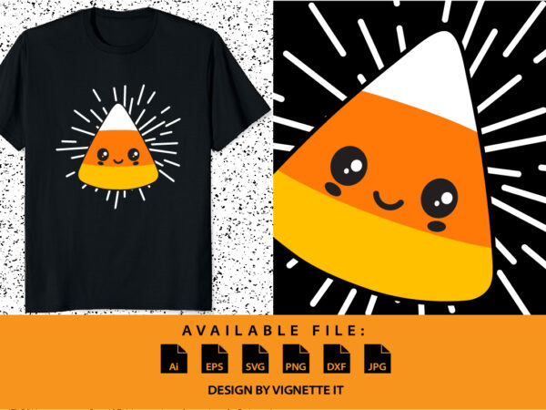 Cute halloween shirt print template, happy halloween candy pumpkin firecracker funny face illustration art for print t shirt vector file