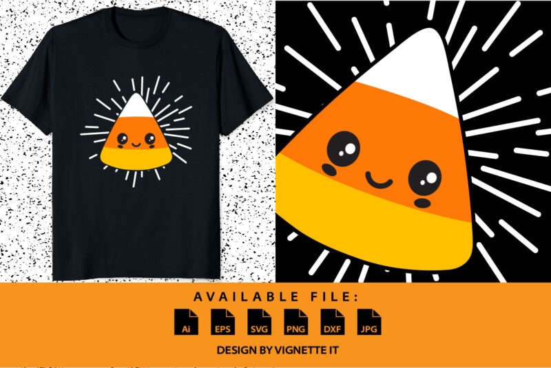 Cute Halloween Shirt print template, Happy Halloween Candy pumpkin firecracker Funny face illustration art for print