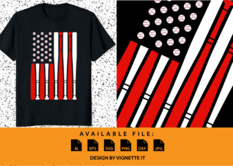 Vintage American Flag Baseball Dad Men Boy Kids 4th of July USA freedom day baseball mom shirt print template t shirt vector art