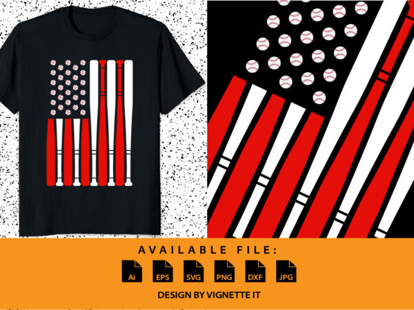 Vintage american flag baseball dad men boy kids 4th of july usa freedom day baseball mom shirt print template t shirt vector art