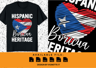 Puerto Rican Hispanic Heritage Boricua Puerto Rico Heart Shirt print template