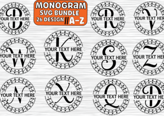 Monogram SVG Bundle t shirt designs for sale
