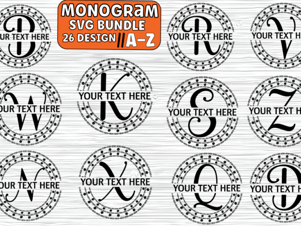 Monogram svg bundle t shirt designs for sale
