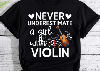 Never Underestimate A Girl With A Violin Violinist Apparel Pullover Hoodie
