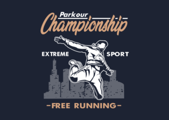 PARKOUR free run championship t shirt illustration