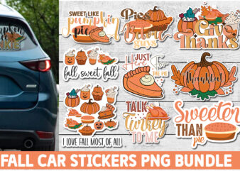 Fall Car Stickers PNG Bundle t shirt graphic design
