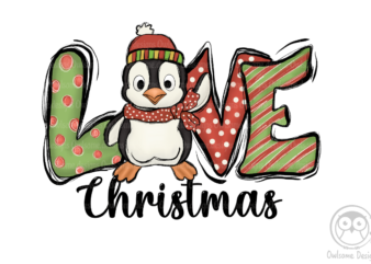 Penguin Christmas Sublimation t shirt illustration