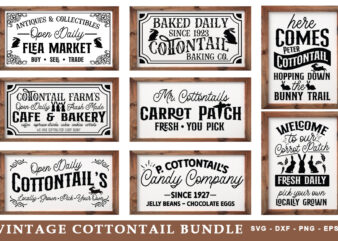 Vintage Cottontail SVG Bundle