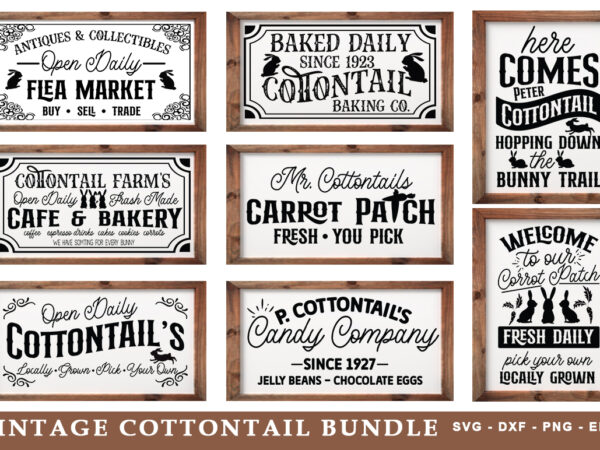 Vintage cottontail svg bundle t shirt vector art