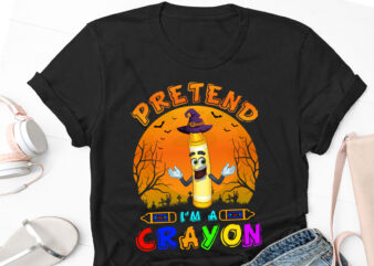 Pretend I’m A Crayon Halloween T-Shirt Design