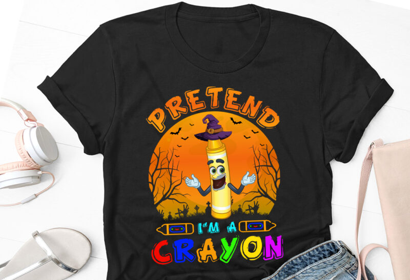 Pretend I’m A Crayon Halloween T-Shirt Design