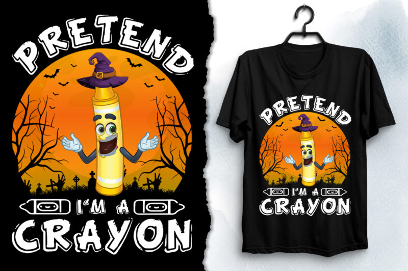 Pretend I’m A Crayon Halloween T-Shirt Design