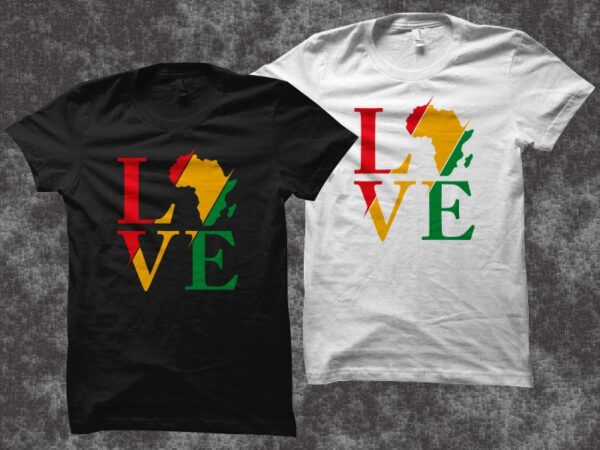 Love africa vector illustration, queen shirt design, juneteenth svg, juneteenth t shirt design, independence day t shirt design, black history month t shirt design, black power t shirt design, love