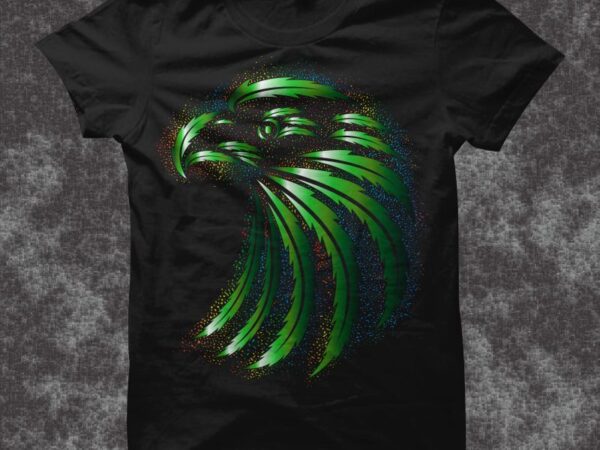 Green eagle vector illustration, cannabis svg, weed t-shirt design, smoker t shirt design, weed svg, cannabis t shirt design for sale