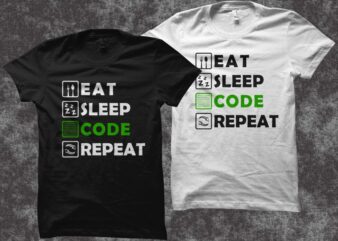 Eat sleep code repeat t shirt design, gamer t shirt svg, gamer print svg, gamer shirt, gaming t shirt, gamer vector illustration for sale