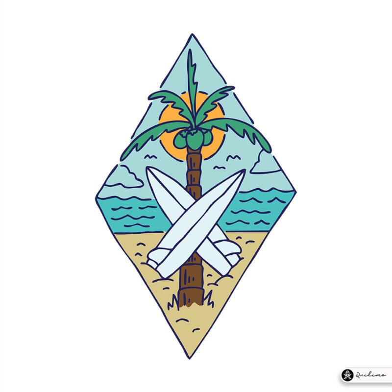 Surfboard and Beach
