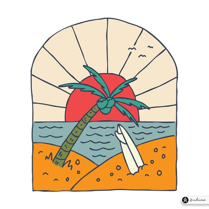 Surfboard and Beach