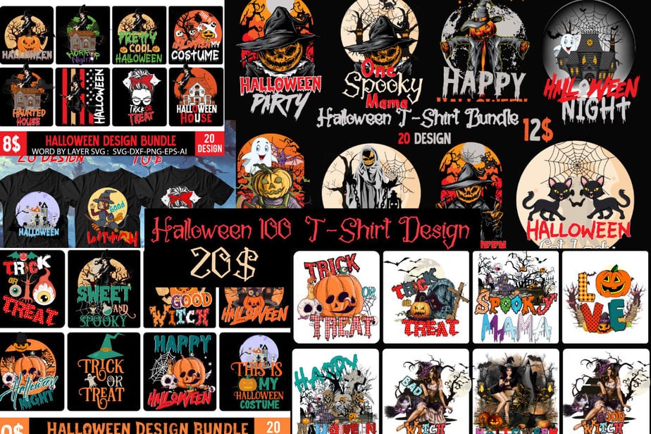 Halloween svg bundle , 100 Halloween T-Shirt Bundle , good witch t