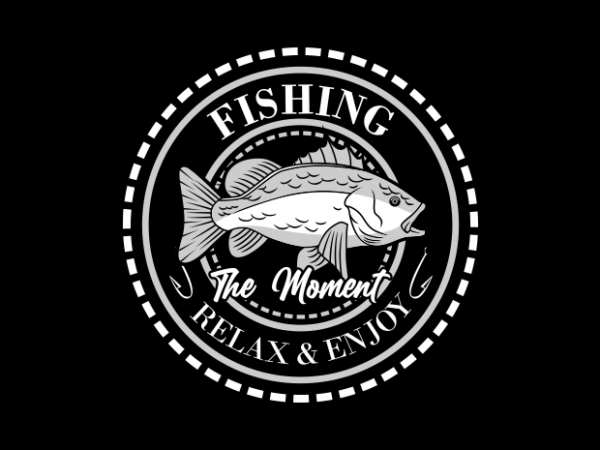 Relax and enjoy the fishing badge t shirt design online