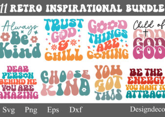 Retro Inspirational Christian quote PNG Sublimation T-shirt Designs Bundle