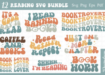 Retro Reading PNG Sublimation SVG T-shirt Bundle