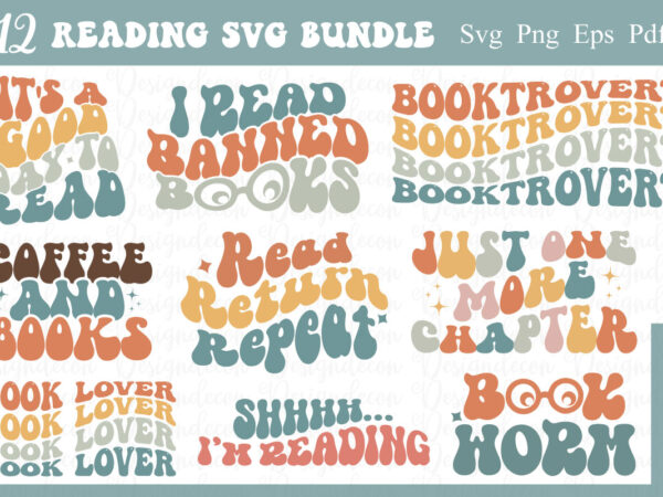 Retro reading png sublimation svg t-shirt bundle