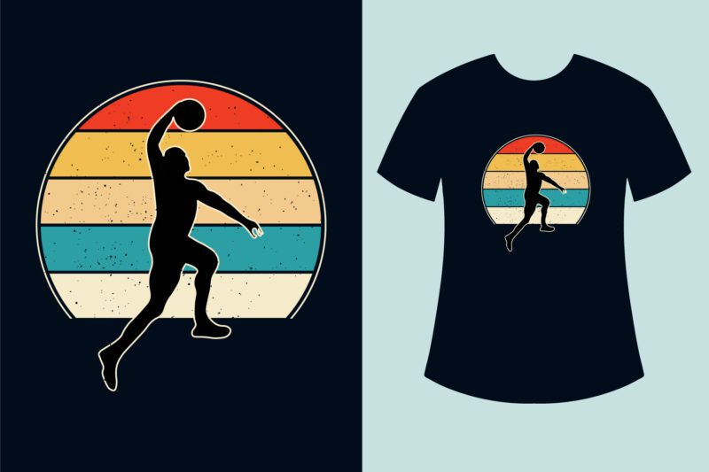 basketball t-shirt design, retro vintage t-shirt, retro vintage basketball t-shirt design, basketball t-shirt bundle