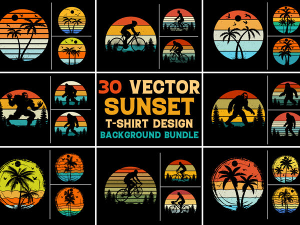 Retro vintage sunset background graphic vector for t-shirt design