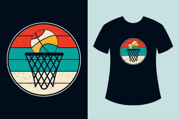 Basketball t-shirt design, Retro vintage t-shirt, Retro vintage basketball t-shirt design, basketball t-shirt bundle, basketball vector