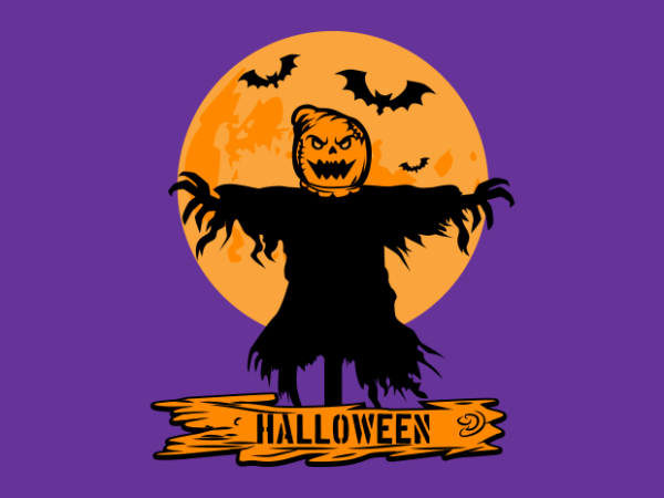 Scarecrow cartoon t shirt template vector