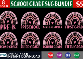 Rainbow Grade Bundle SVG, Back to school Bundle, Back to School Shirts, First Day of School svg, School SVG Bundle, Teacher svg, Cricut svg, Cut File for cricut t shirt design online