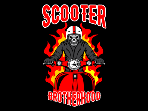 Scooter brotherhood t shirt template vector