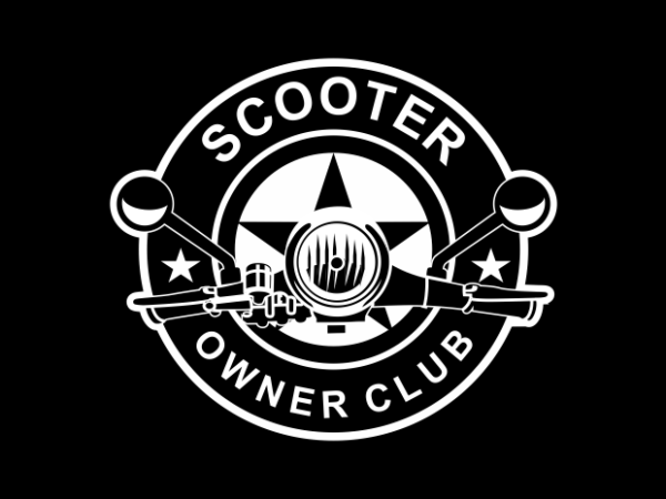 Scooter club badge t shirt template vector