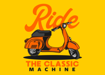 SCOOTER THE CLASSIC MACHINE t shirt template vector