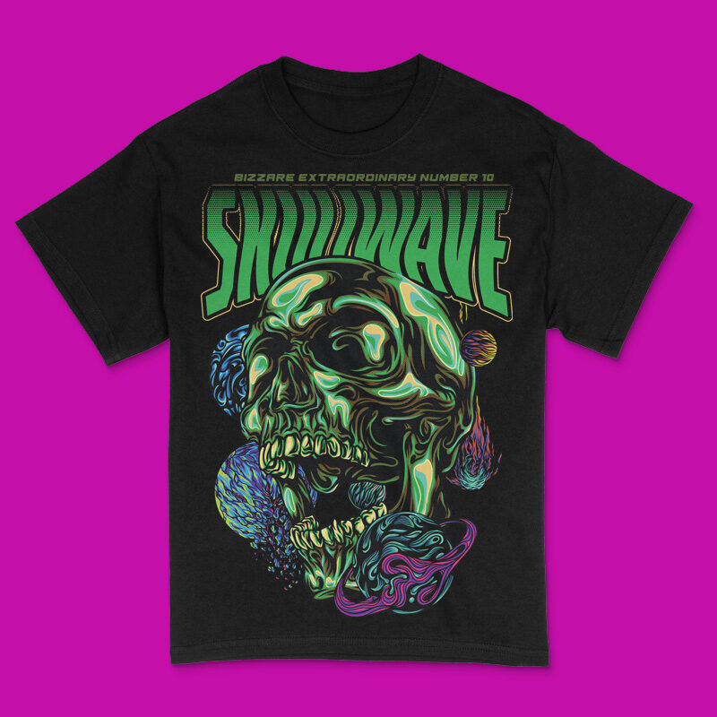 Skullwave in Space Part 1 T-Shirt Design Template